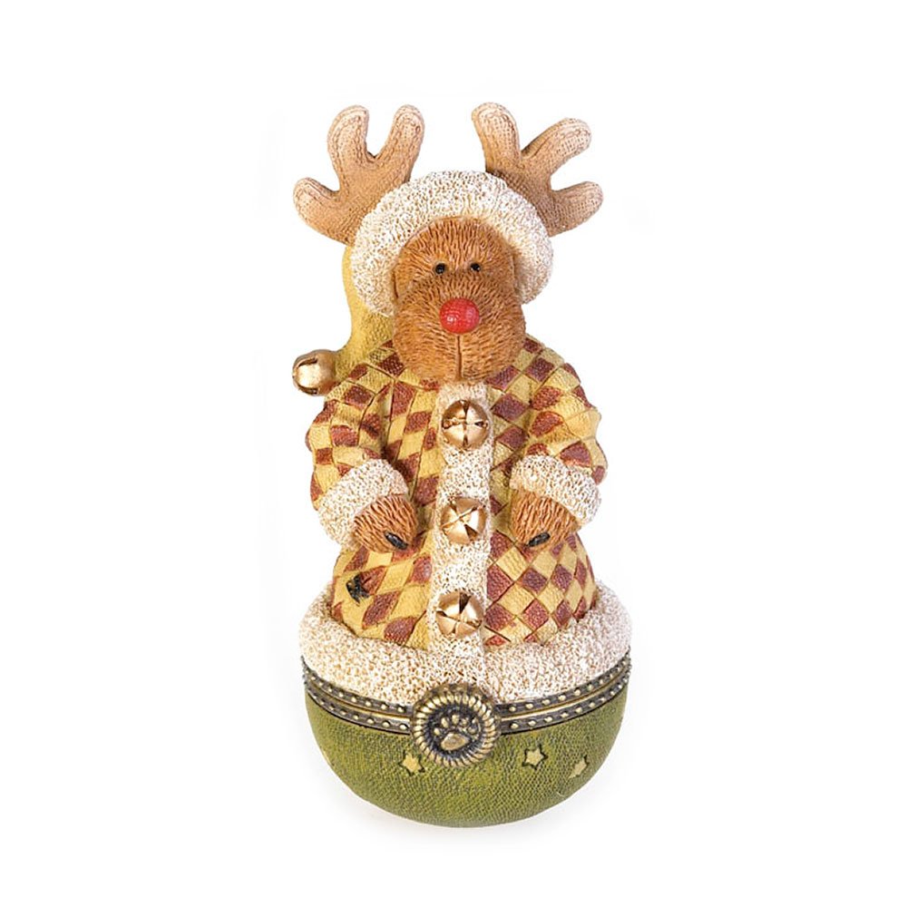 Enesco Boyd's Bears Collectible Milford Moosel Kringle-Klaus Trinket box