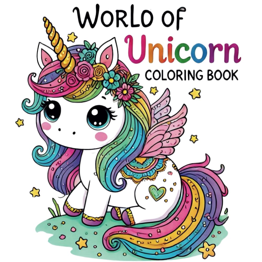 World of Unicorn Coloring Book: A Magical Coloring Adventure for Kids Ages 3-5 – 50 Adorable Unicorns, Rainbows, and Fantasy Scenes to Spark Creativity and Imagination!