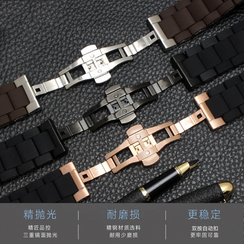 Silicone and Steel Watch Strap AR5905, 906, AR5919, 920, AR5890 and 891, 20mm and 23mm Watch Chain.3