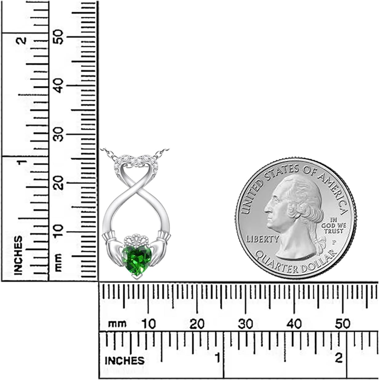 Sariel S925 Irish Claddagh Eternity Love Pendant Necklace Good Luck Jewelry Gift for Women Ladies Birthday - Image 6