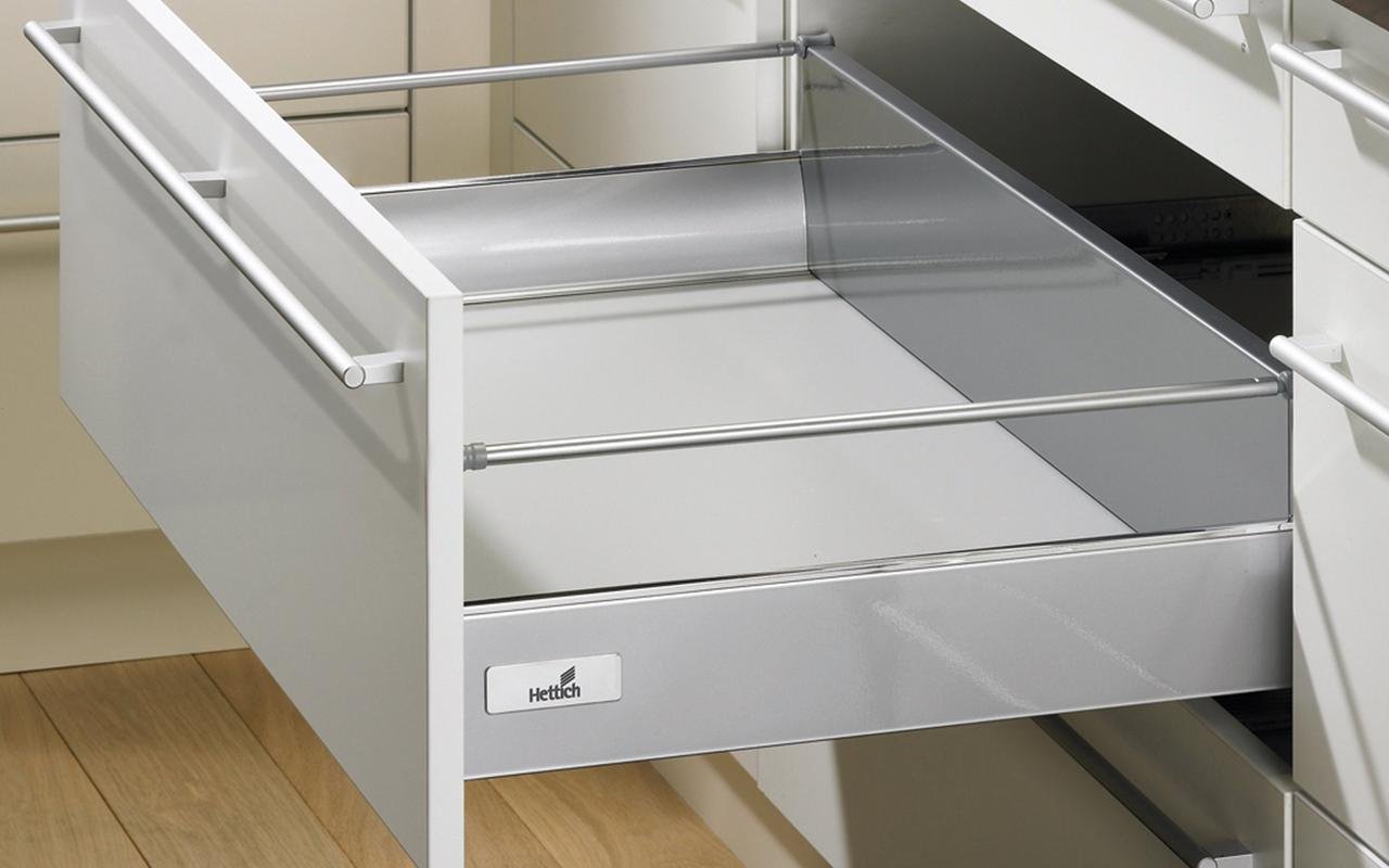 Hettich InnoTech Double-walled Drawer System (470 x 144 mm, Silver), Silver