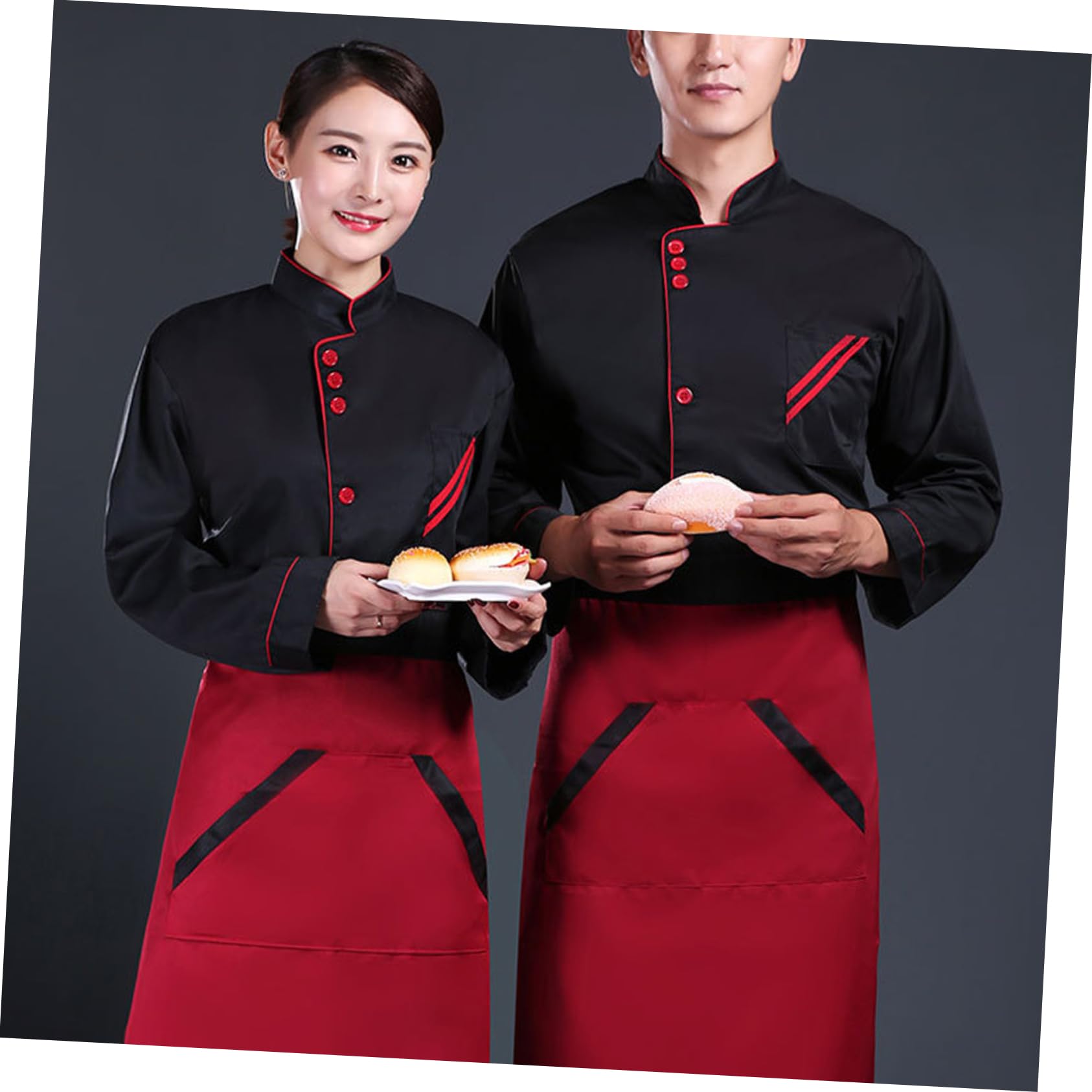 FOMIYES Long Sleeve Chef Unisex Chef Jacket Oil Resistant Catering Shirt Kitchen Uniform Size Xxl