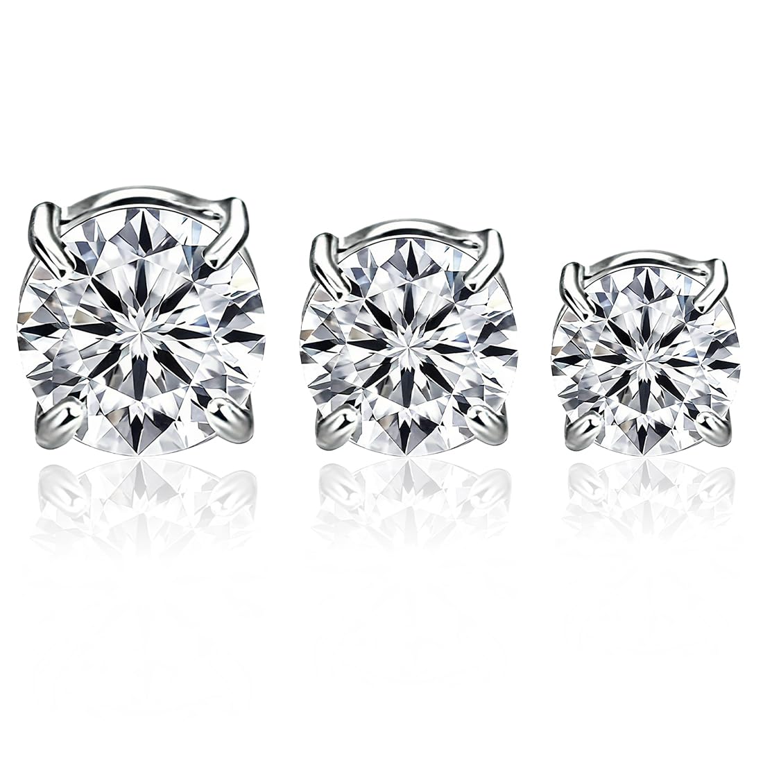 3 pcs Orecchini Magnetici, Orecchini Magnetici Donna, Orecchini Finti Uomo, Orecchin magnetico in Acciaio Inossidabile per Unisex, tono argento non piercing orecchini a clip set moda, rotonda