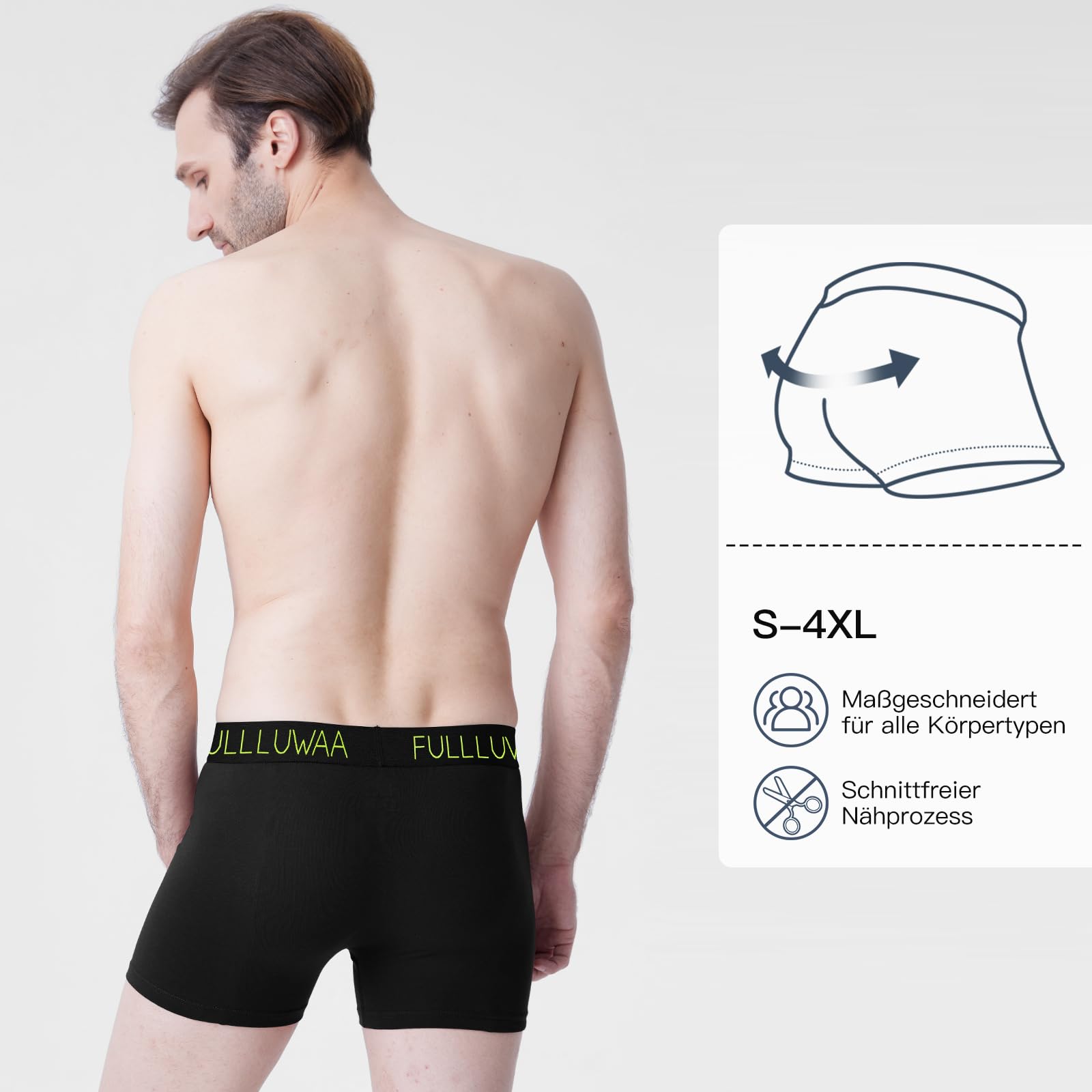 Fullluwaa Boxershorts Herren 8er Pack Unterhosen Männer Baumwolle Men Retroshorts Boxer Unterwäsche M, L, XL, XXL, 3XL, 4XL