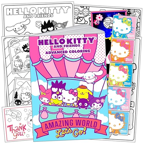 Hello Kitty Advanced Coloring Book and Stickers - Includes Hello Kitty Coloring Book, Stickers, and More