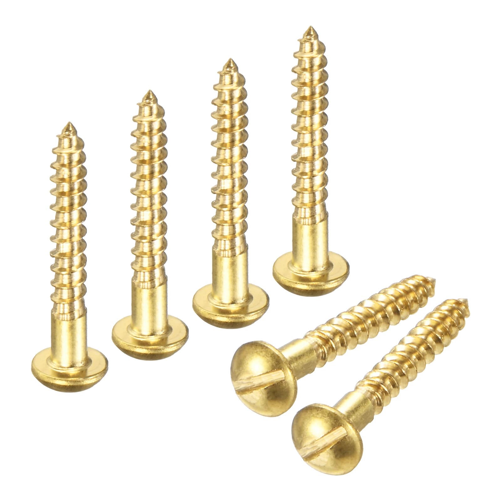M METERXITY Wood Screws (M3 x 20mm, Brass) 60 Pcs - Slotted Round Head Self-Tapping Screw Apply to Woodworking/Furniture/Appliances Repair/Industry/Gardening