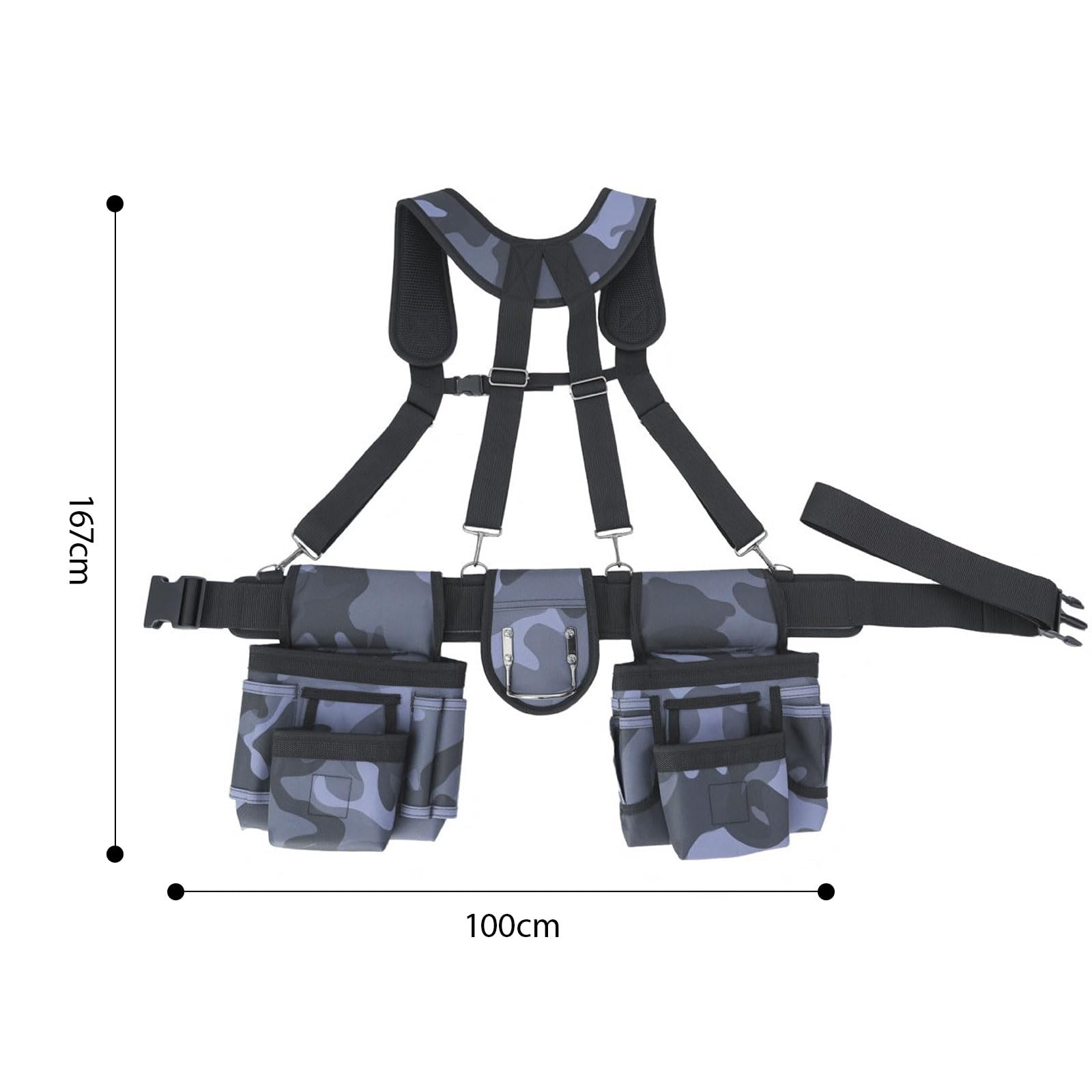Cintura porta attrezzi ergonomica con comode tasche magnetiche Vestibilità personalizzabile e ampio spazio per riporre attrezzi Cintura flessibile per la spedizione degli attrezzi
