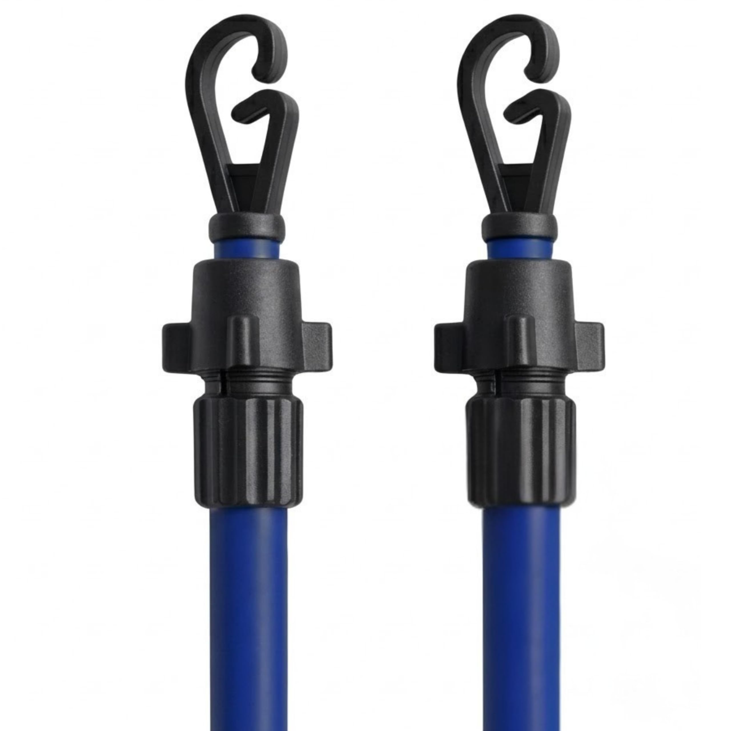 2.4M Telescopic Washing Line Prop Pole Pack of 2 - Heavy Duty Galvanised Steel Clothesline Support, Rust-Resistant Twist Lock Garden Washing Line Poles, Extendable 1.2m to 2.4m for Outdoor Laundry