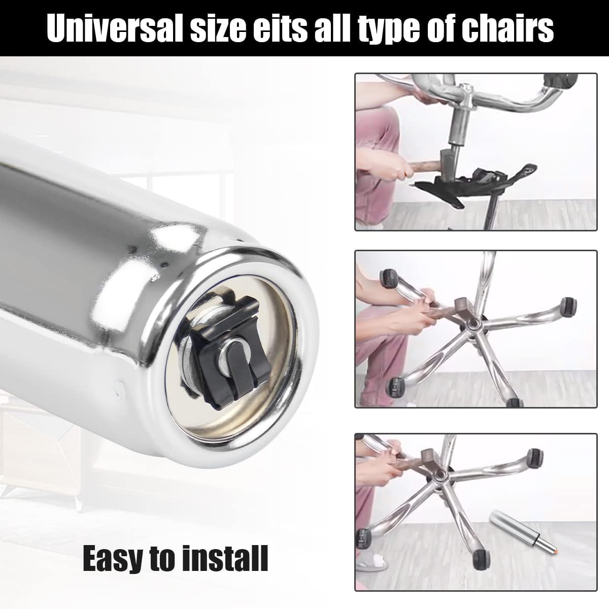 PROFECTUS Office Chair Cylinder Replacement – Class 4 Heavy Duty Gas Lift Piston, 1000 lbs Support, 5.5" Height Adjustable, Silent 360° Rotation, Universal Size Fits Most Chairs