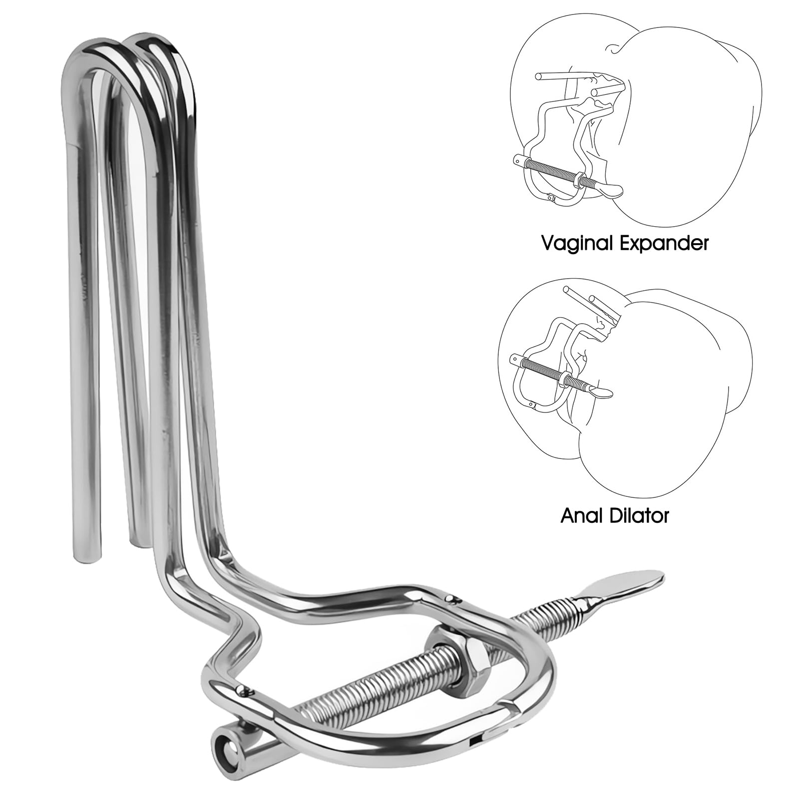 Anal Expander Adjustable Vaginal Expander Metal Anal Butt Plug BDSM Anus Dilator Anal Sex Toys for Men Women Anus Stretcher