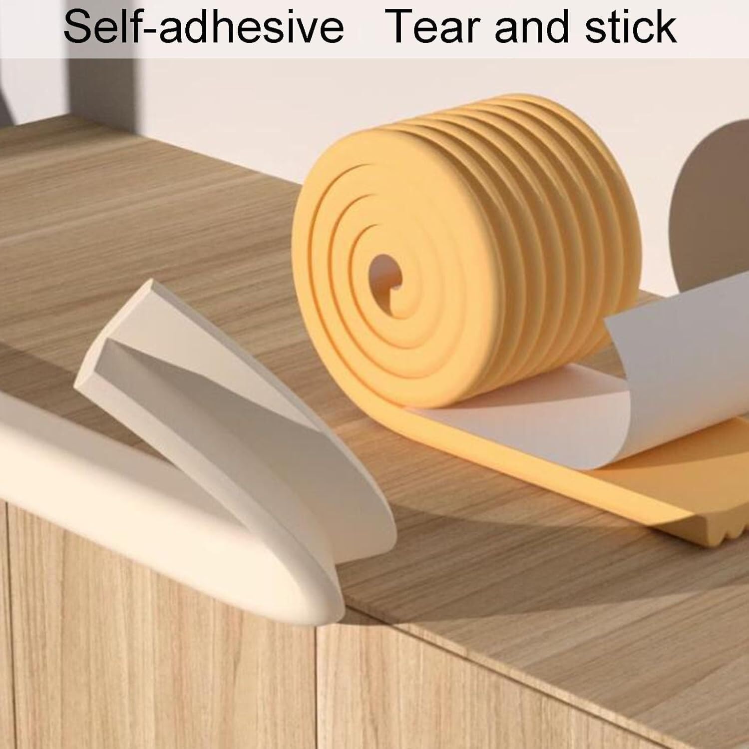LNNW Protector de bordes, tiras de bordes de muebles autoadhesivas for oficina en casa, cojín de borde de escritorio, acolchado de espuma a prueba de parachoques para la Protección de Las Columnas de