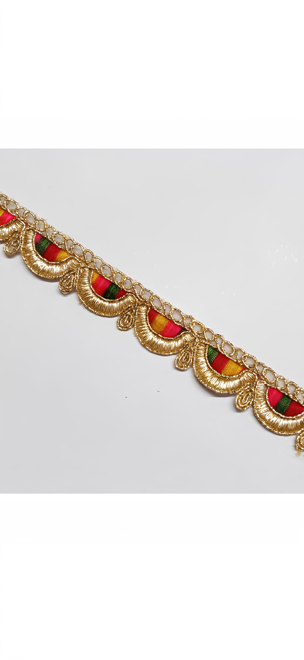 Balar Creation Elegant 9 Meter Long Gota Patti Trim with Fancy Embroidery for Womens Sarees, Dresses, Blouses, and More - 2.3 cm Wide,Multi-Color with Water Gold Zari Work (Multi) (B0C8HP1J5C) Amazon Price History, Amazon Price Tracker