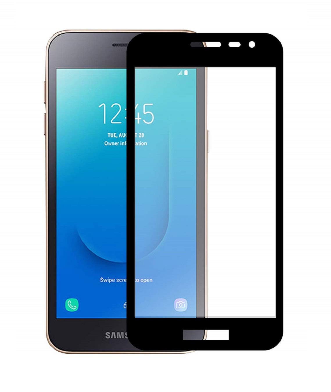 Amtrix 11D Tempered Glass Screen Protector Compatible for Samsung Galaxy J2 Core with Edge to Edge Full Glue Tempered Glass Coverage and Easy Installation