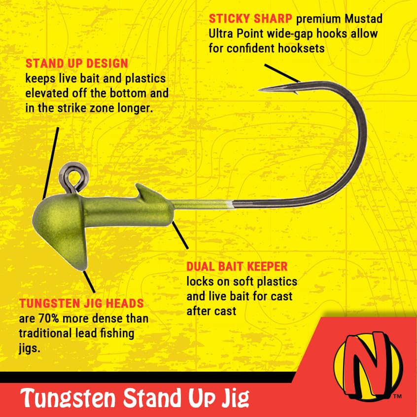 Northland Fishing Tackle Freshwater Tungsten Short Shank Fishing Jig for Bass, Walleye, Trout, and Many Others