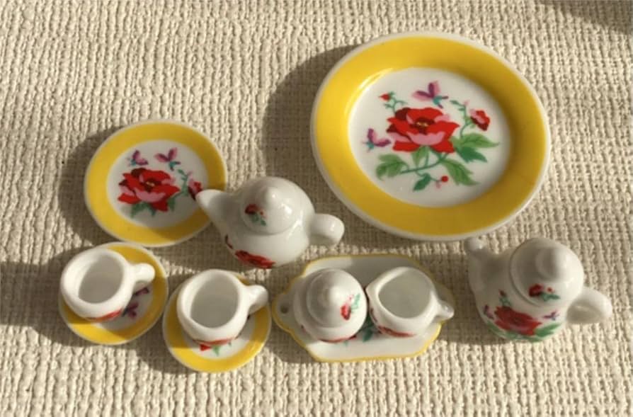 希少アンティーク箱入りミニチュアサイズ花柄金縁茶器3点セットビンテージ骨董品 希少アンティーク箱入りミニチュアサイズ花柄金縁茶器3点セット