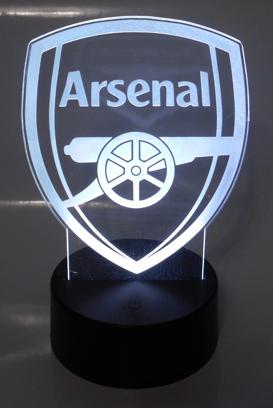 WS Designs A r s e n a l Shield Laser Engraved 3D Effect Acrylic LED Light Desk Top Night Lamp