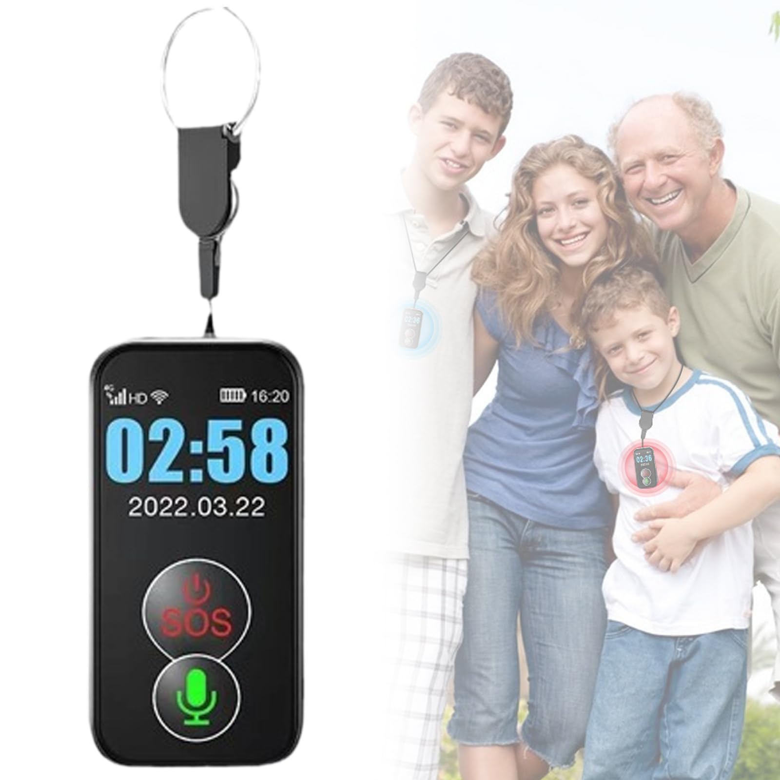 Sistemi Di Allerta Per Anziani, Chiamate Vocali Intelligenti 4G, Rilevamento Cadute, Con Pulsante SOS, Riproduzione Traccia In Tempo Reale, Collana Di Allerta Per Anziani, Per Il Monitoraggio
