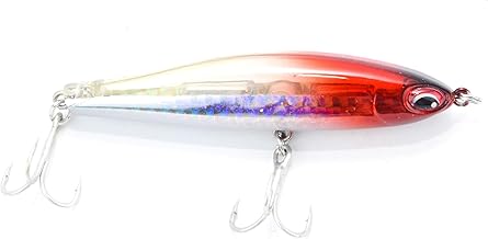 طعم صيد بينسل، قابل للتفاعل مع الأشعة فوق البنفسجية، أدوات صيد احترافية من نور سي، 80 ملم / 18 جم، أحمر شفاف