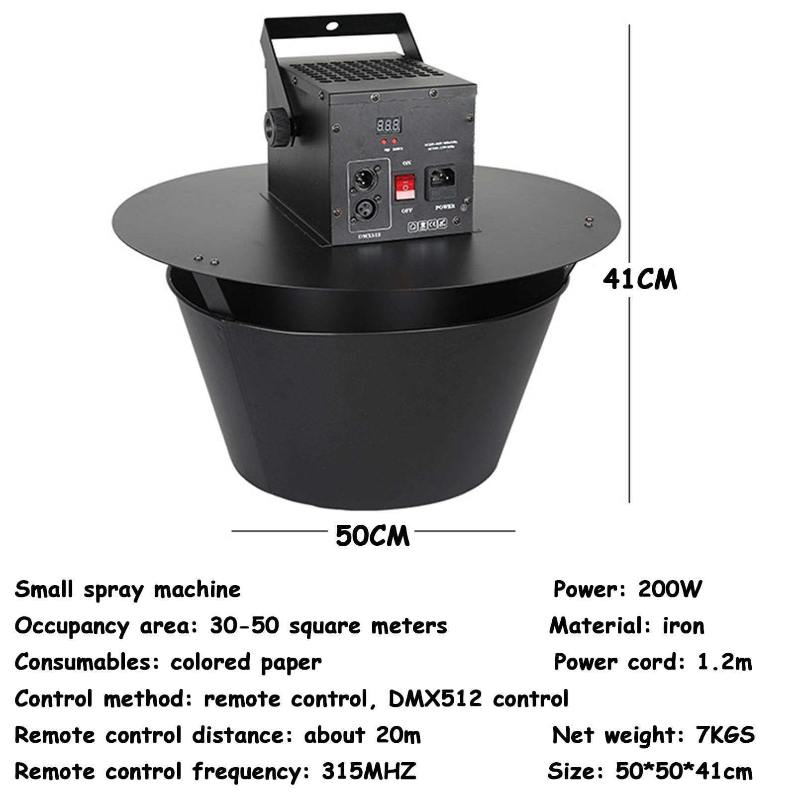 Lanciatore di Petali di coriandoli, sparatutto di Petali con Telecomando Wireless sospeso, per Matrimoni, concerti e Eventi teatrali (Small)