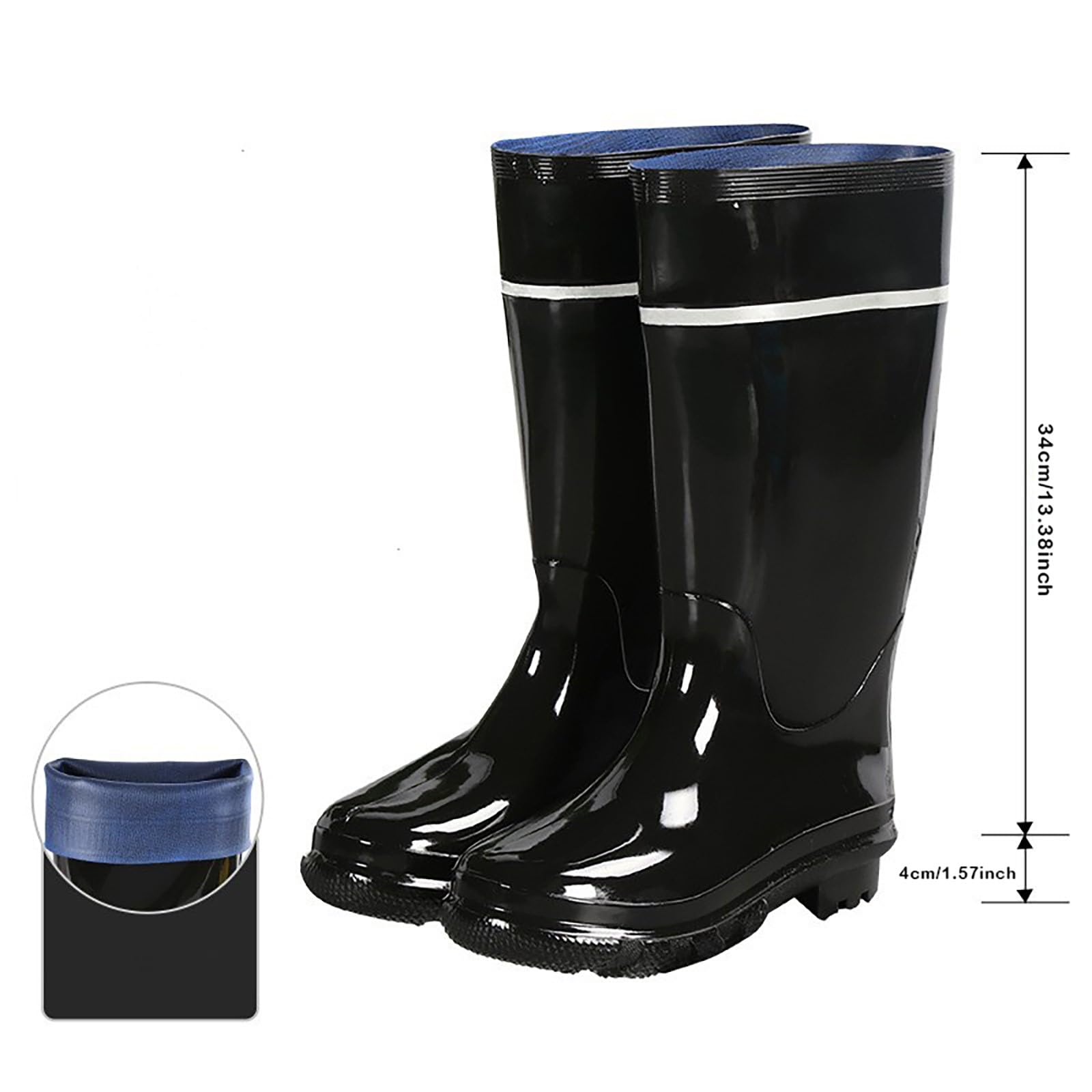 Botas de goma para hombre, botas de lluvia largas, botas de lluvia antideslizantes, botas de goma impermeables, botas de goma Wellington, botines de goma, botas de lluvia para exteriores, botas de