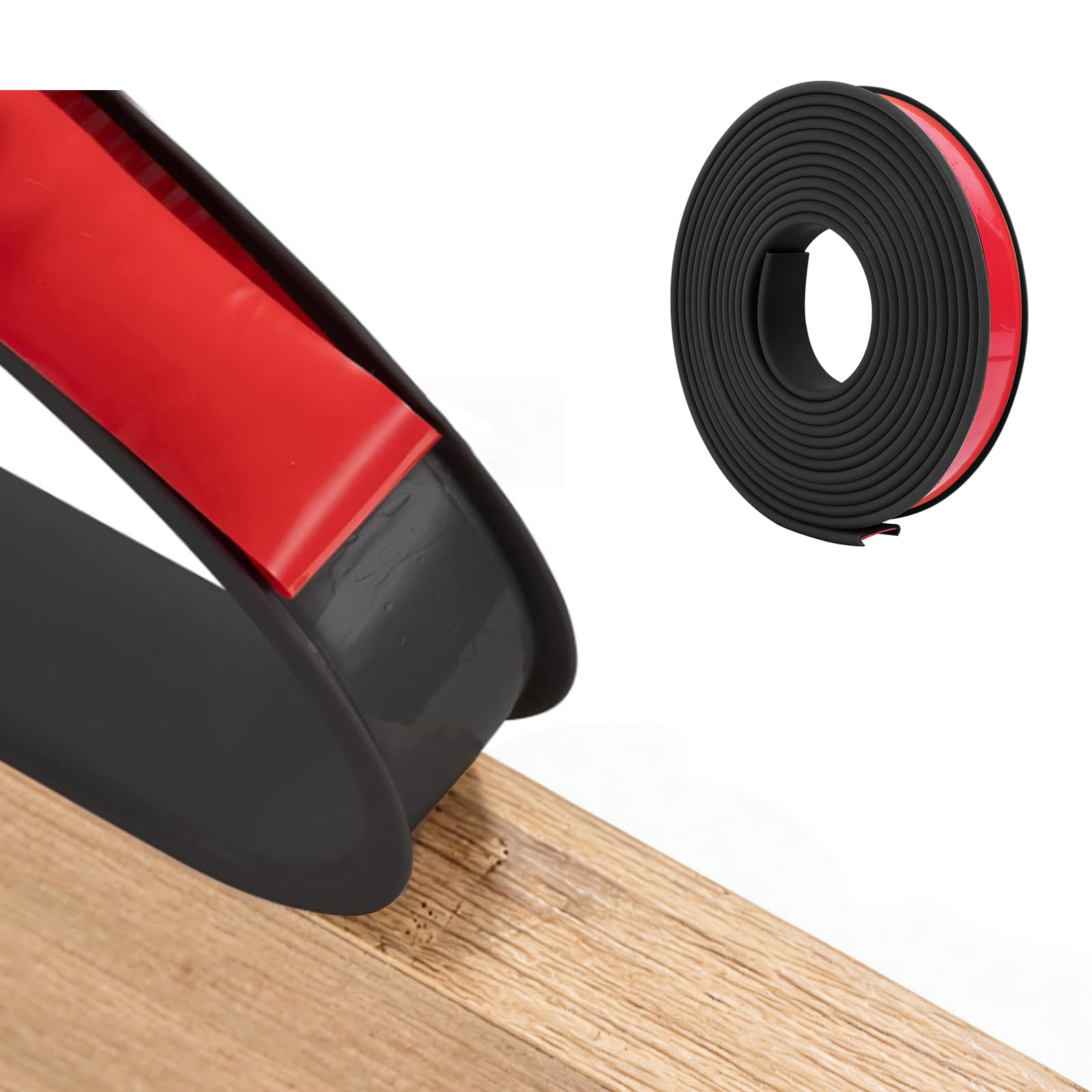 5m×30mm U-Shape Flexible Furniture Edge Banding, Self Adhesive TPE Edging Tape, Flexible Edge Protector, Veneer Edging Strip, DIY Furniture Edge Trim for Table Cabinets Shelves Restoration, Black