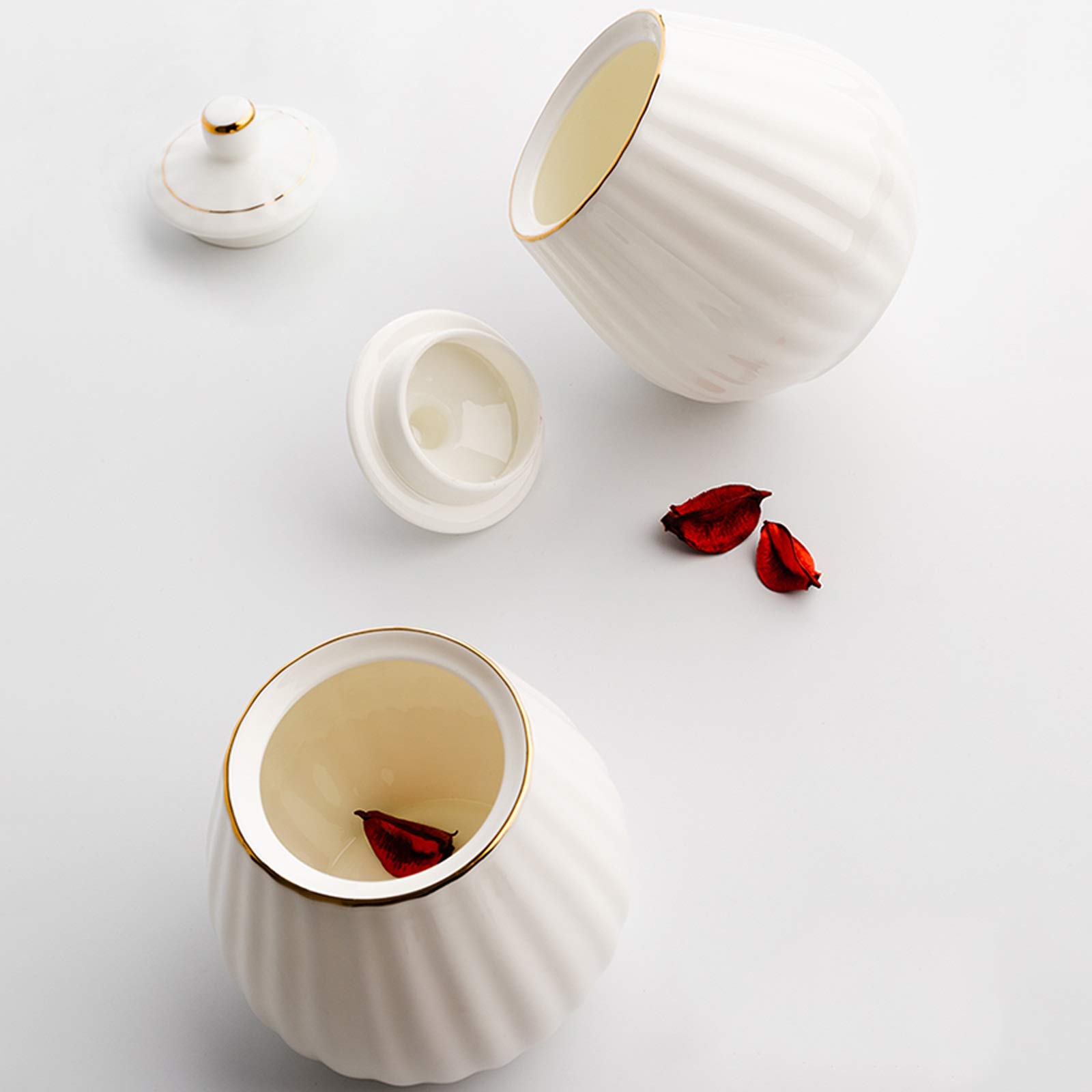 Pot de Sucre Boîte de rangement en céramique de céramique de céramique de sucrerie avec couvercle à la maison Creative Sugar Bowl est le meilleur choix for les cadeaux à la famille et aux amis Bol à S