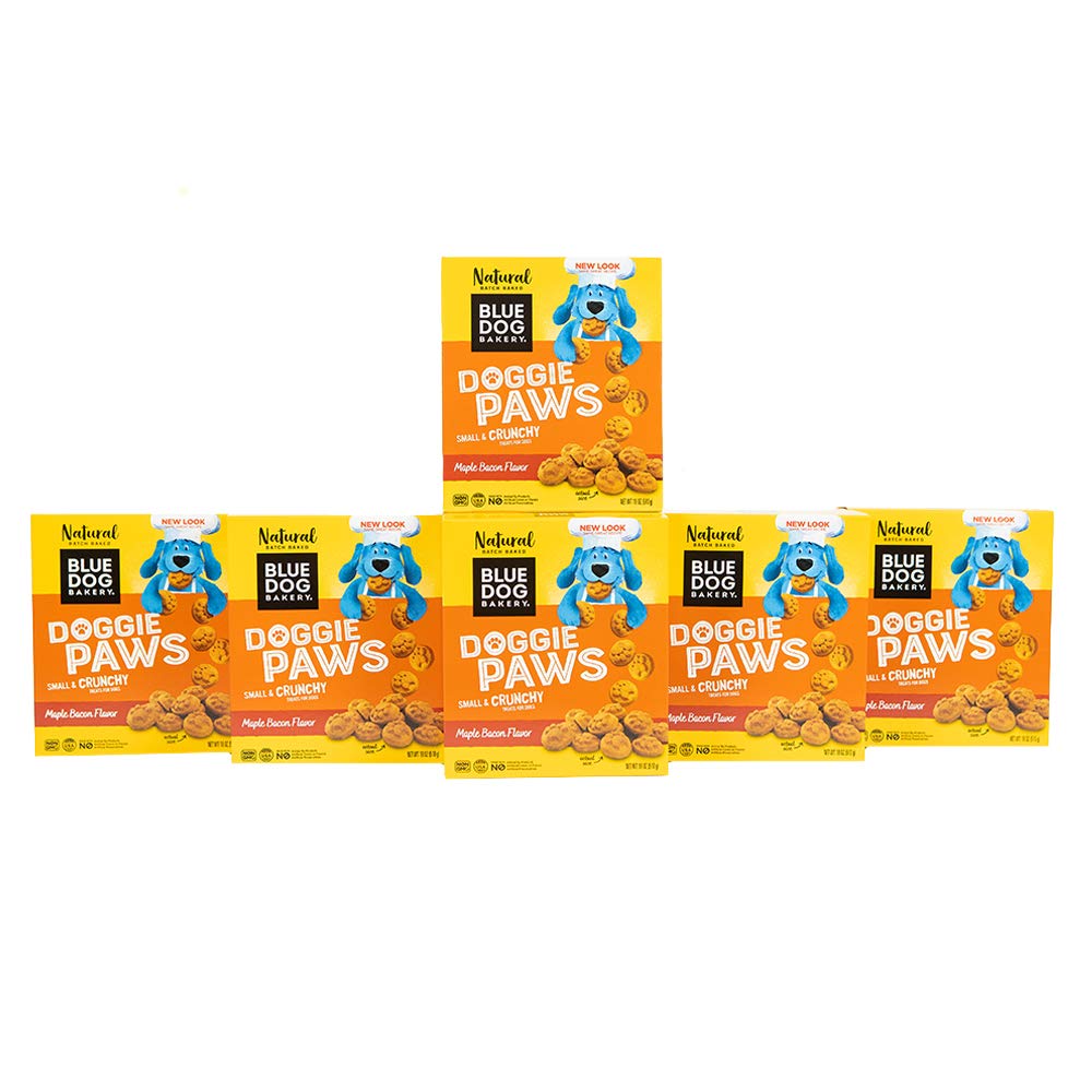 Blue Dog Bakery Natural Dog Treats, Doggie Paws, Maple Bacon Flavor, 16.2oz (6 Count)