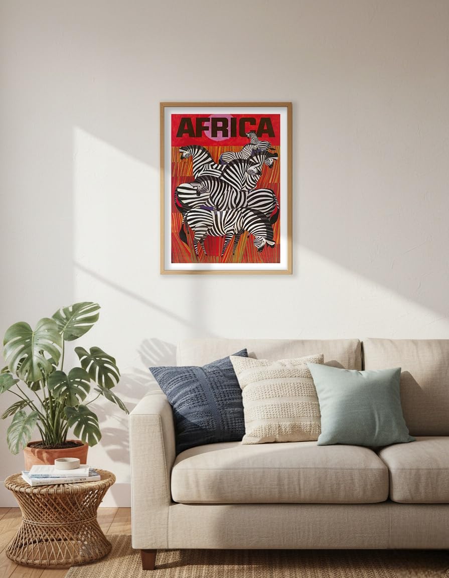 Amazon.com: Africa - Zebras - Vintage Travel Poster by David Klein