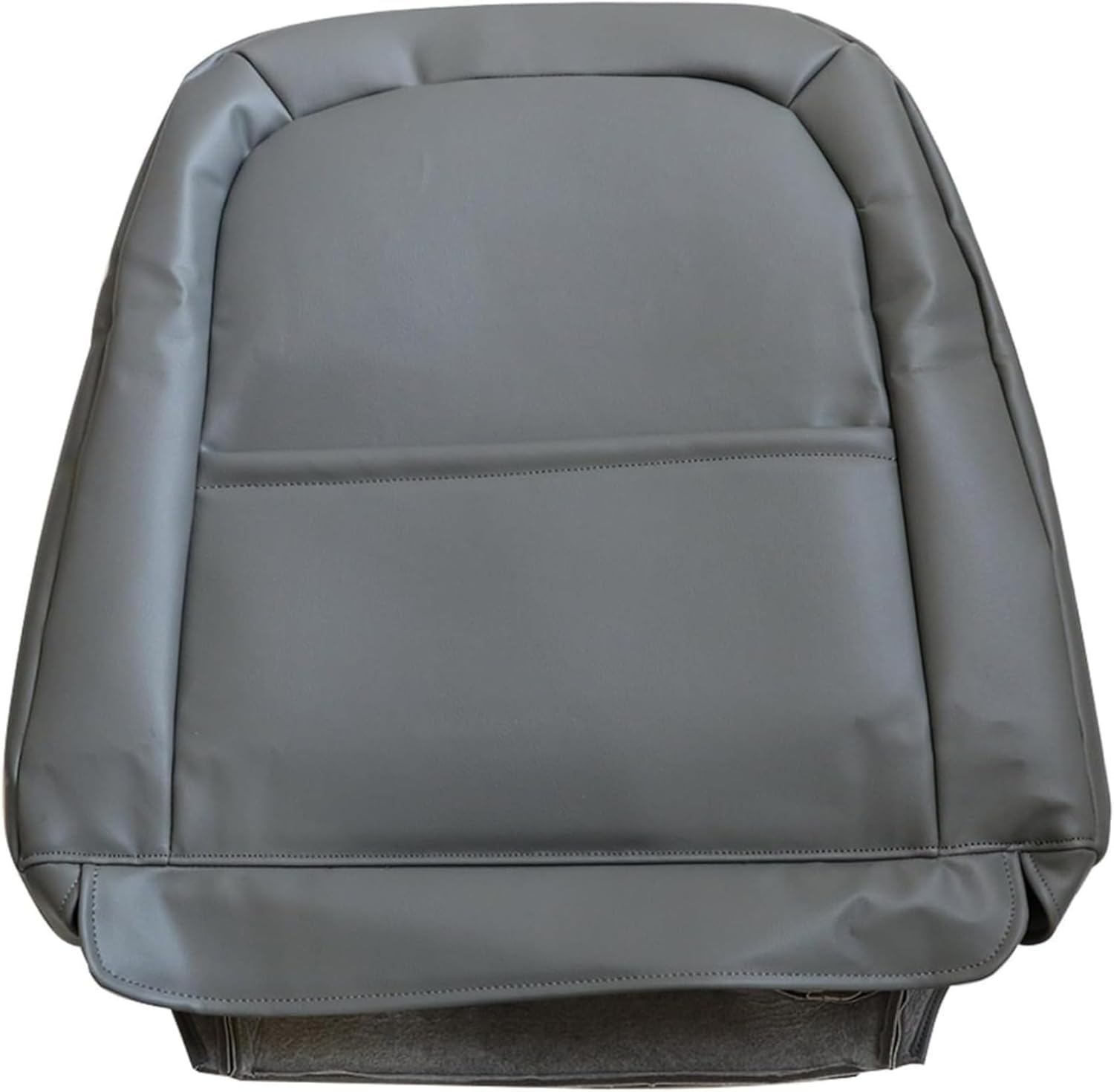 NLQR Slate Gray Driver & Passenger Side Bottom & Top Lean Back Replacement Leather Seat Covers & Driver Side Foam Cushion Compatible with Dodge Ram 1500 2500 3500 4500 2006 2007 2008 2009