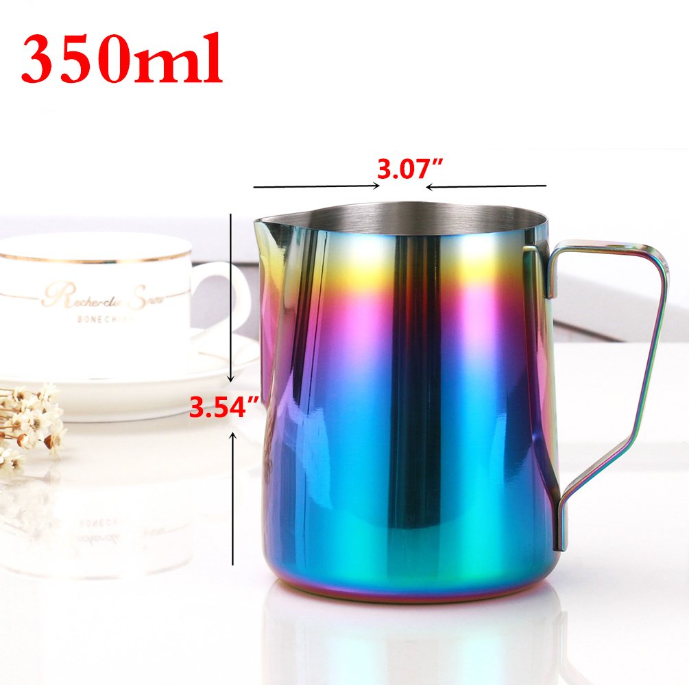 Para espuma de leche jarra para leche jarra jarra para espumar leche – wehome acero inoxidable café taza para café capuchino latte eléctrica 12-ounce Multicolor