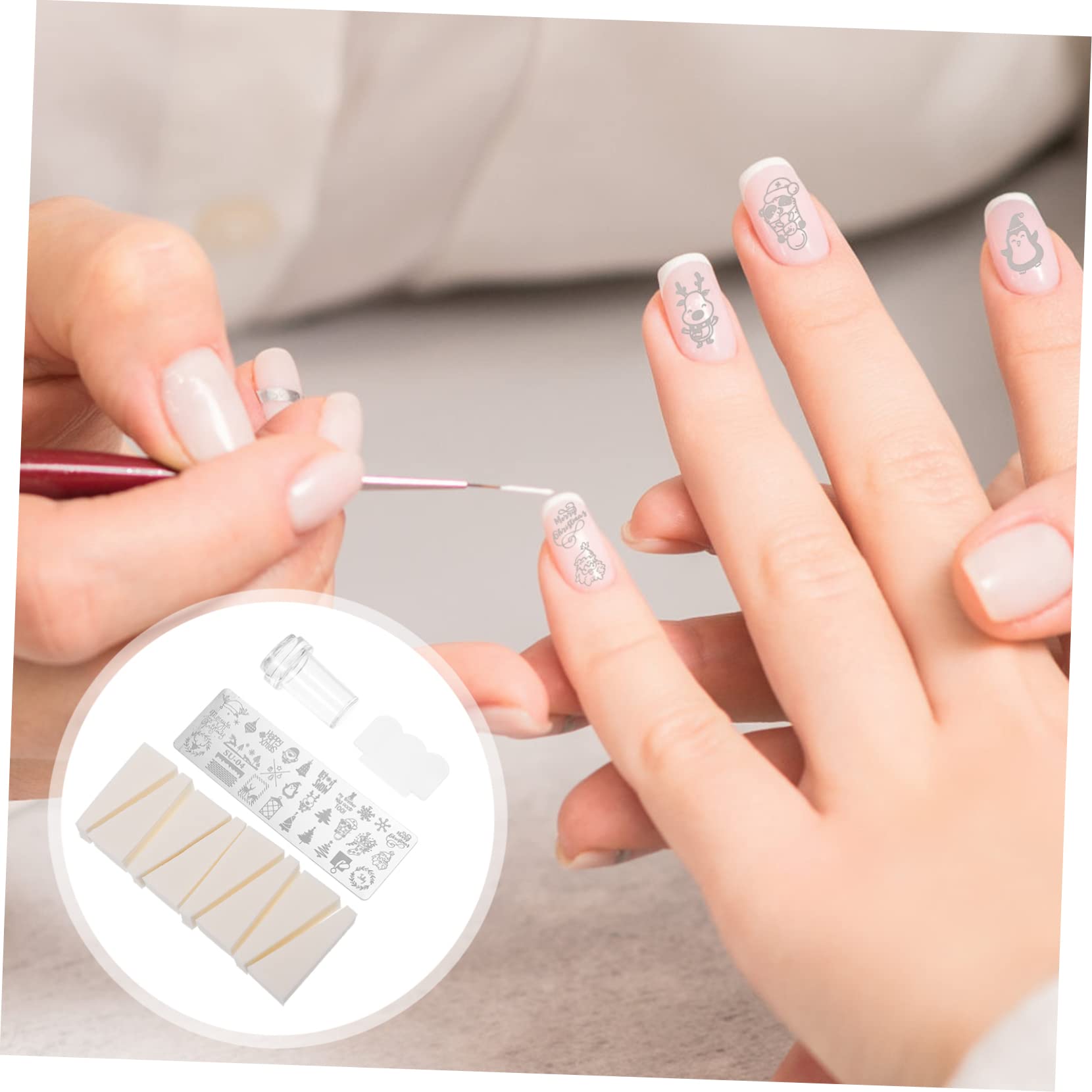 Healvian 5sets Stampo Per Unghie Con Template Creativi Per Decorazioni Manicure Strumenti Per Nail Art Facili e Divertenti Per Tutte Le Occasioni