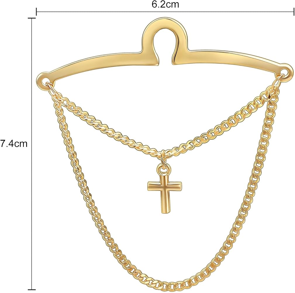 Amazon.com: Yoursfs Gold Cross Tie Chain for Men Unique Double Tie
