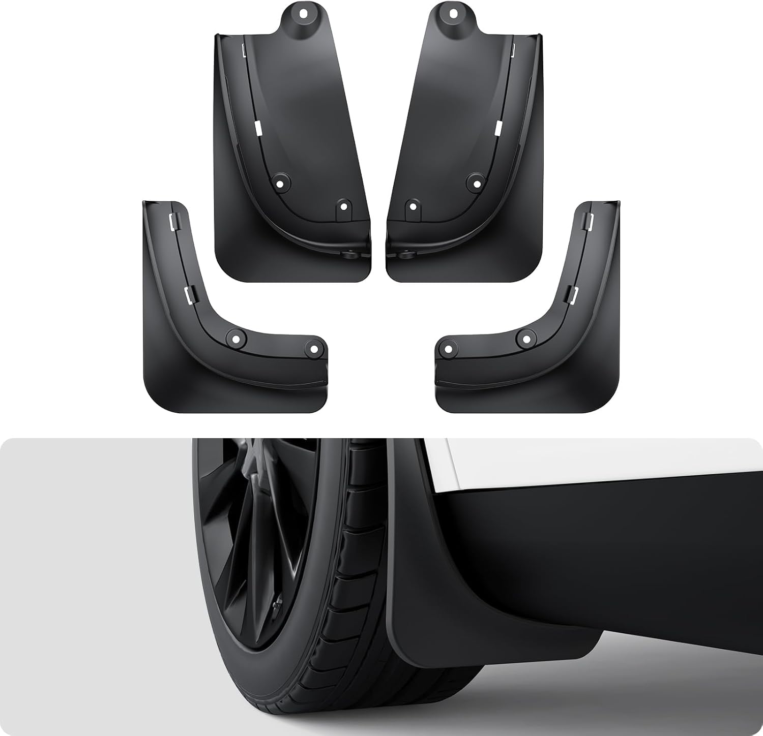 BASENOR 2026 2025 Tesla Model Y Juniper Mud Flaps Splash Guards [No Drilling No Tape] All-Weather Mud Guard, Tire Protector Mudflaps for Model Y Juniper 2025 2026 (Standard, Premium & Performance)