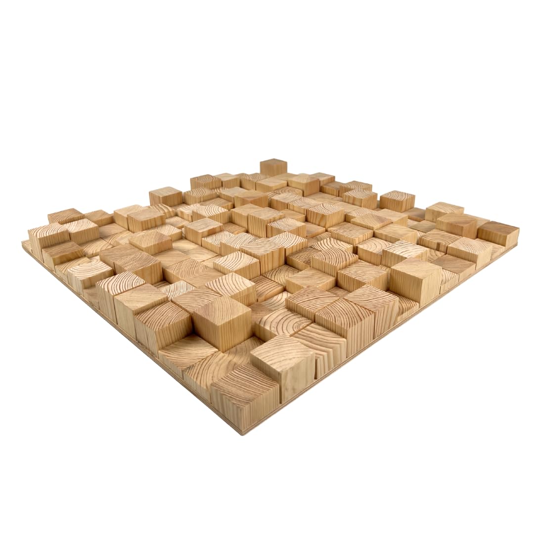 Akustikdiffusor aus Holz „SKYLINE“ – 50 x 50 cm | 2D QRD | Wandkunstpaneel aus Holz | Modell: [SKYLINE | Dicke: 35mm]