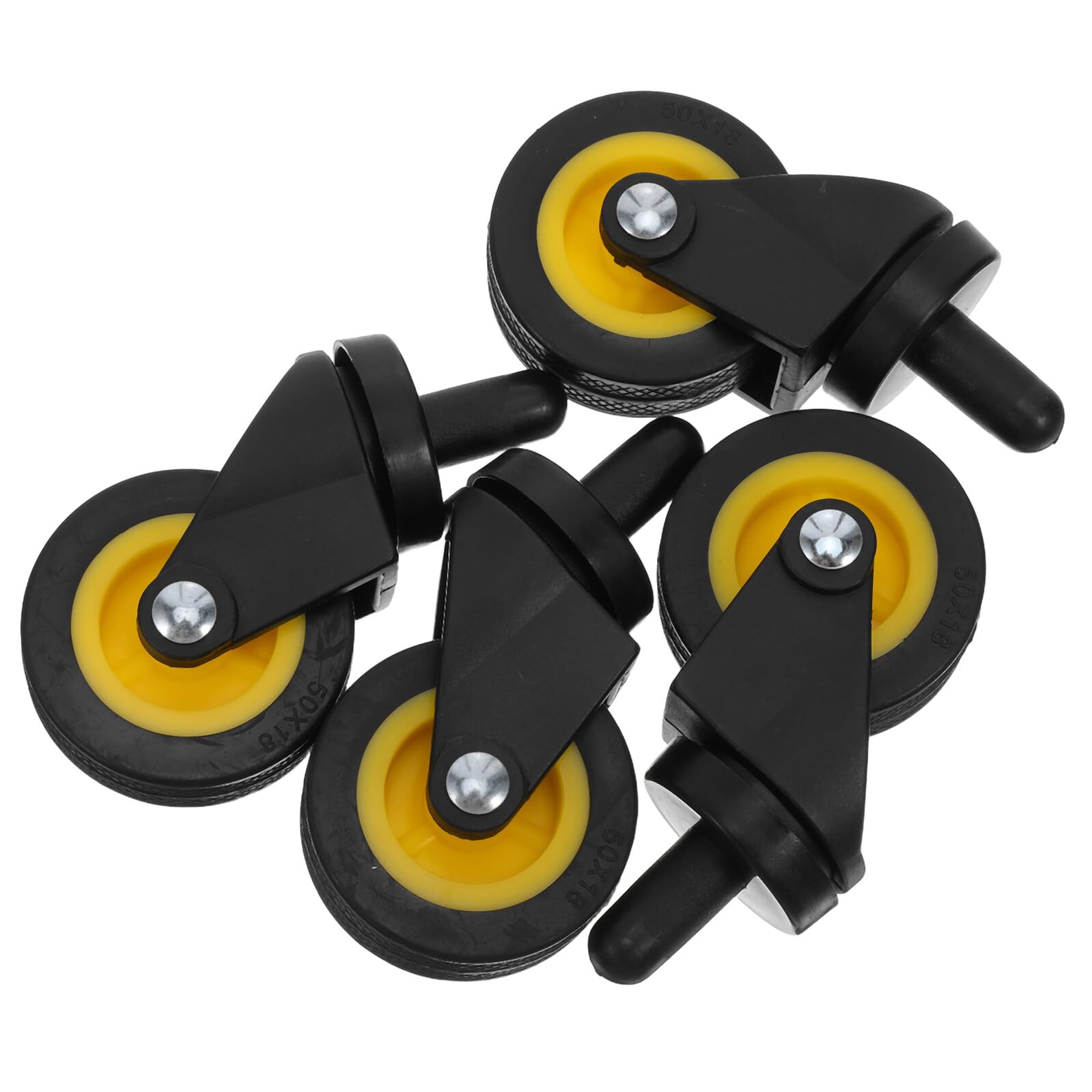 4pcs 2-inch Swivel Caster Wheel Kit for Utility Trolley Carts, Smooth Rotation Replacement Wheels Compatible with 20l and 24l Cleaning Buckets, Plastic Housekeeping Cart