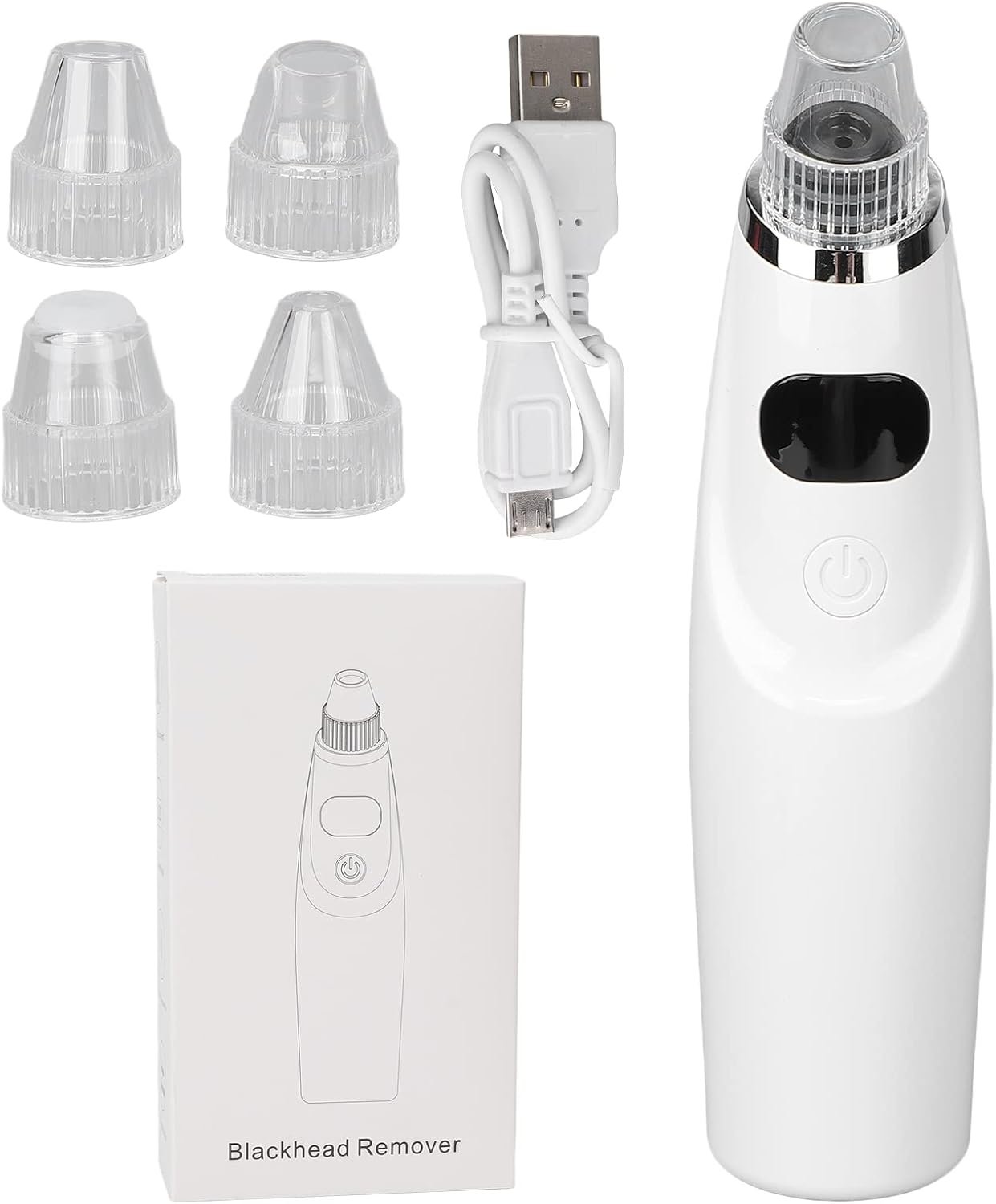 Mee-eterverwijderaar Pore Vacuum, Facial Pore Cleaner-3 zuigkracht, 4 sondes, USB oplaadbare mee-eter vacuümset Elektrisch extractorgereedschap voor dames en heren