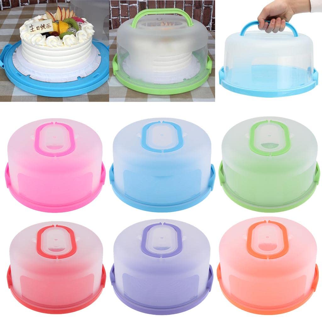CALANDIS Portable Cake Carrier Plastic Cupcake Container Muffin Packing Box Pink