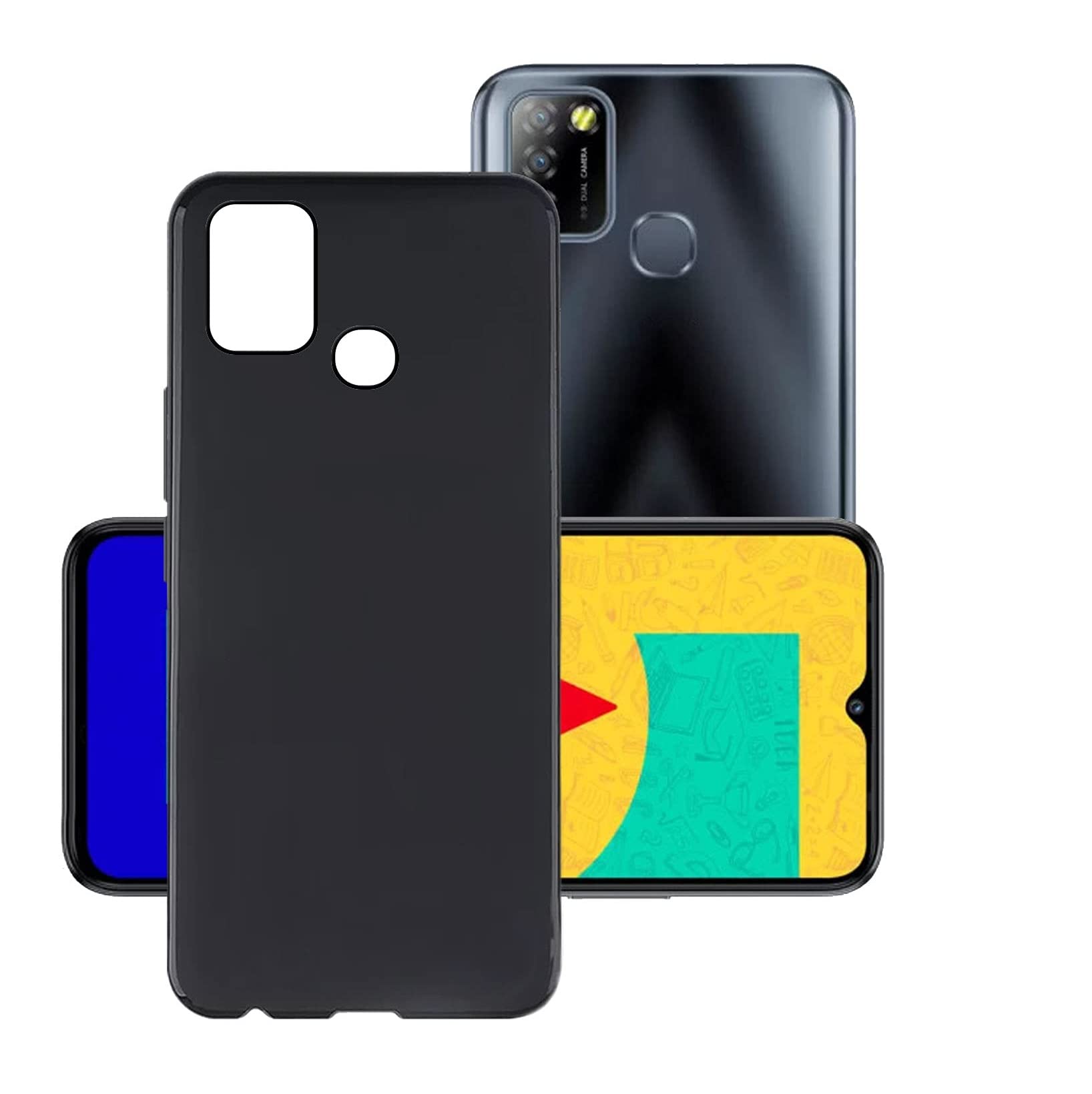 Infinix Smart 5 case Matte Soft Back Cover Silicone Protective Case Cover designed for Infinix Smart 5 Black