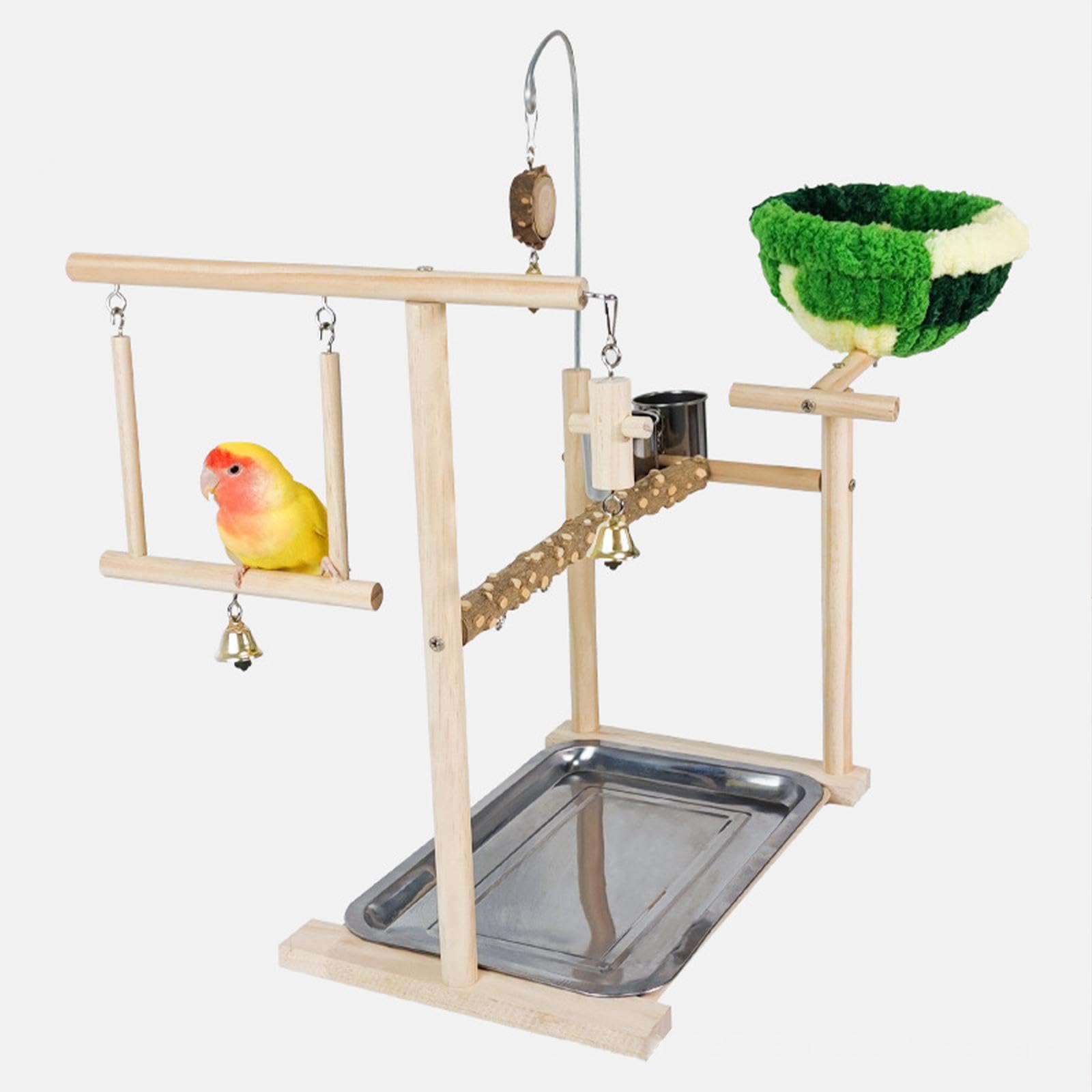 Parque Infantil de Madera, Soporte for Percha for pájaros, Accesorios for jaulas de Juguete de Actividad, Parque Infantil for Loros de Juguete de pie for Suelo del hogar/1293/925