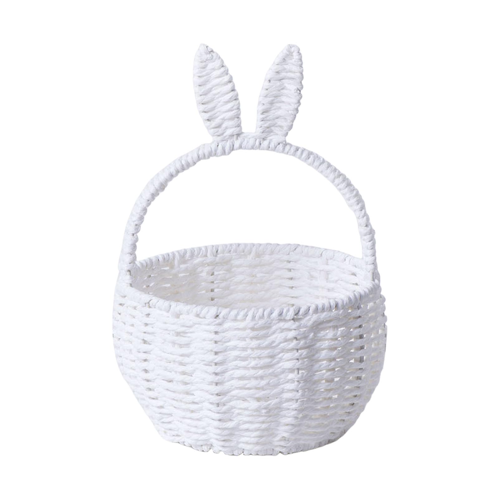 Osterkörbchen Mit Henkel, Kinder Osternest Korb, Oster Geschenktüten, Ostertüten Aufbewahrung Ostergeschenke Ostern Eier Süssigkeit Plätzchen, Handgeflochtenerb Kleiner Weidenkorb mit Henkel (Weiß)