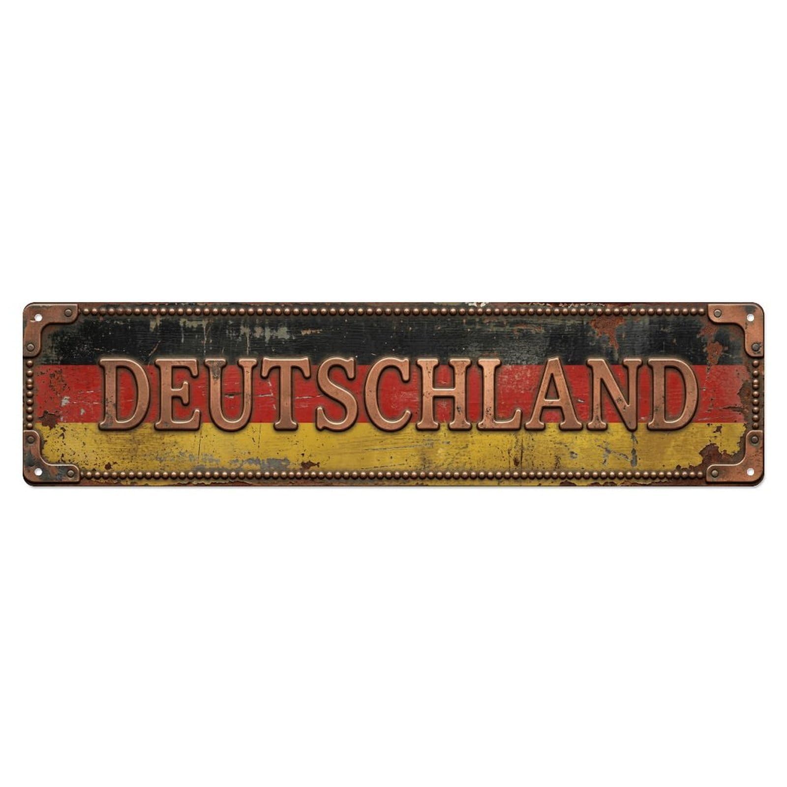 Germany Flag Kitchen Antique Metal Tin Skinny Sign Plaque Wall Decor for Cafe, Club Bar, Office, Home Garden Metal Poster 4x16Inch