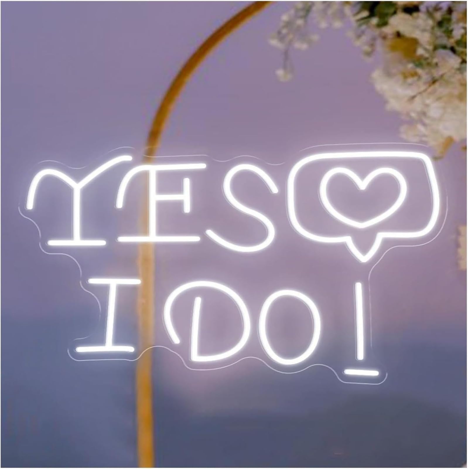 Zynther Neon lamp Yes I Do for neon Sign for Wedding Wall Decoration Letter with Heart and Light 45cmx30cm