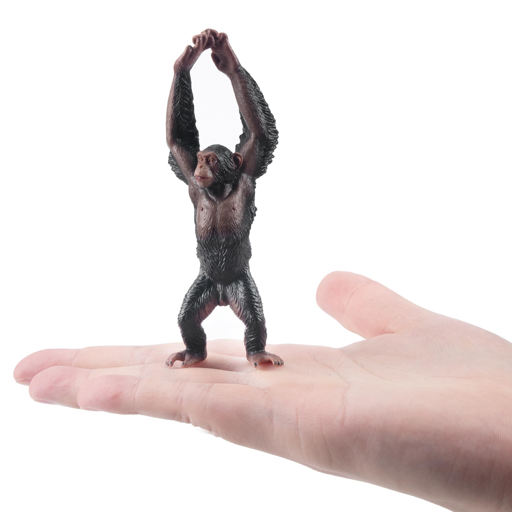 TOYMANY Szympansy figurki zwierząt, zwierzęta z dżungli, 11,4 x 3,9 x 1,7