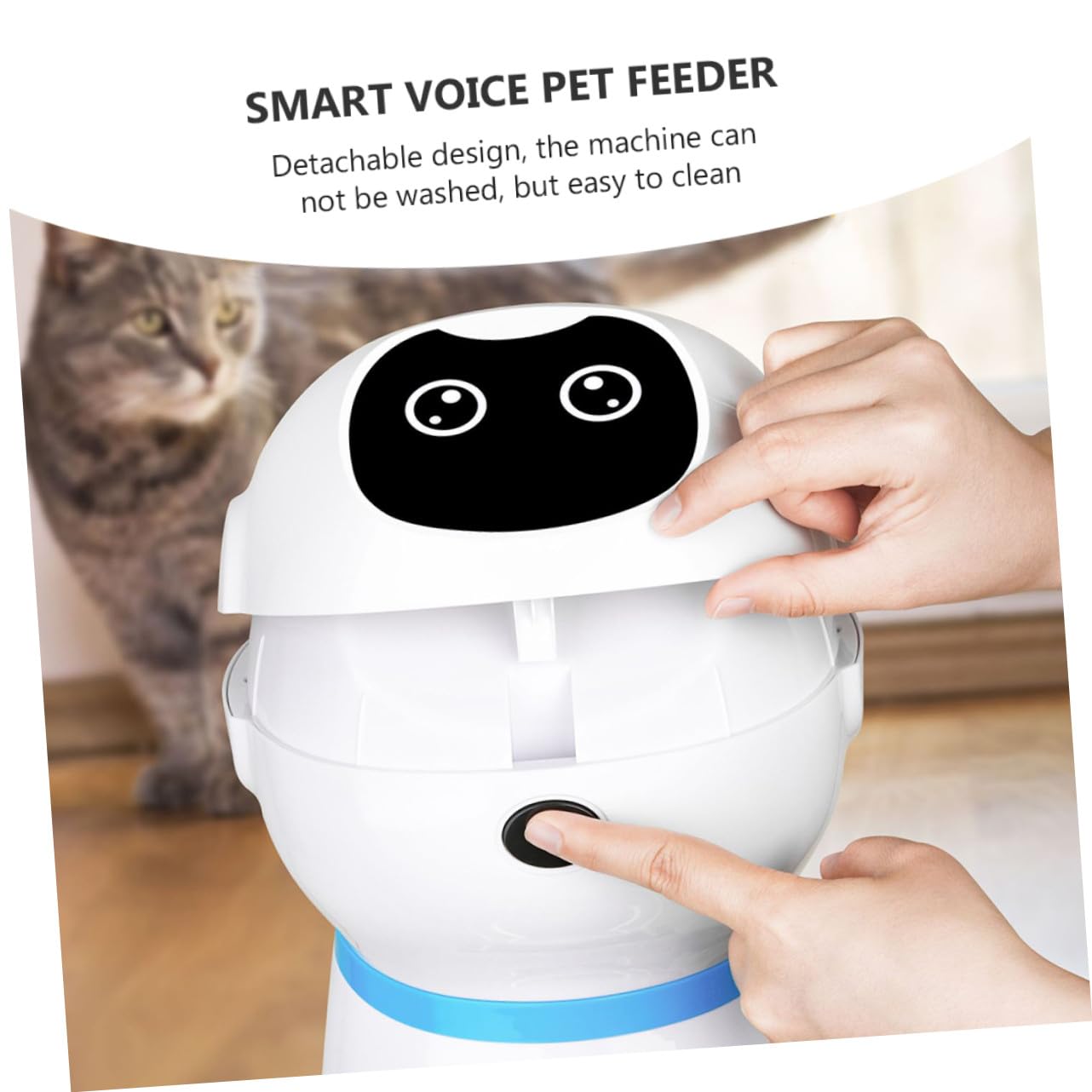 TOYANDONA Alimentador Automático Material ABS y Acero Inoxidable para Mascotas con Temporizador Digital Programable Capacidad 3.5l Adecuado para Uso Doméstico Personal