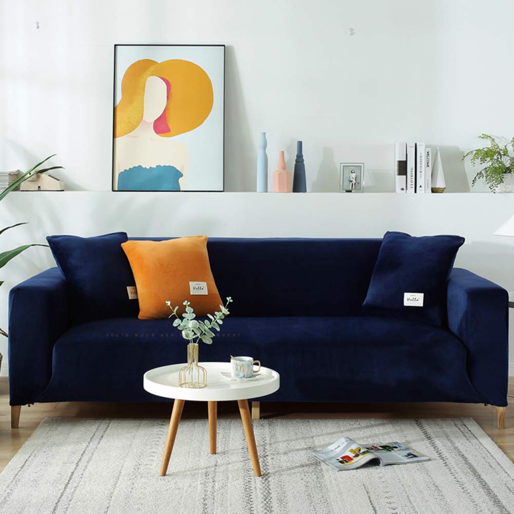 Felpa Cubiertas De Sofá para 1 2 3 4 Cubierta De Sofá,Polvo-Prueba Terciopelo Elástico Soft Couch Cover,Ajuste Fácil Lavable,Cubierta De La Silla Recliner Mueble Protector De Sofá-
