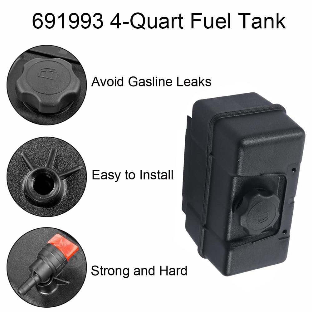 Depósito de combustible de 4 cuartos con tapa compatible con Briggs & Stratton 691993