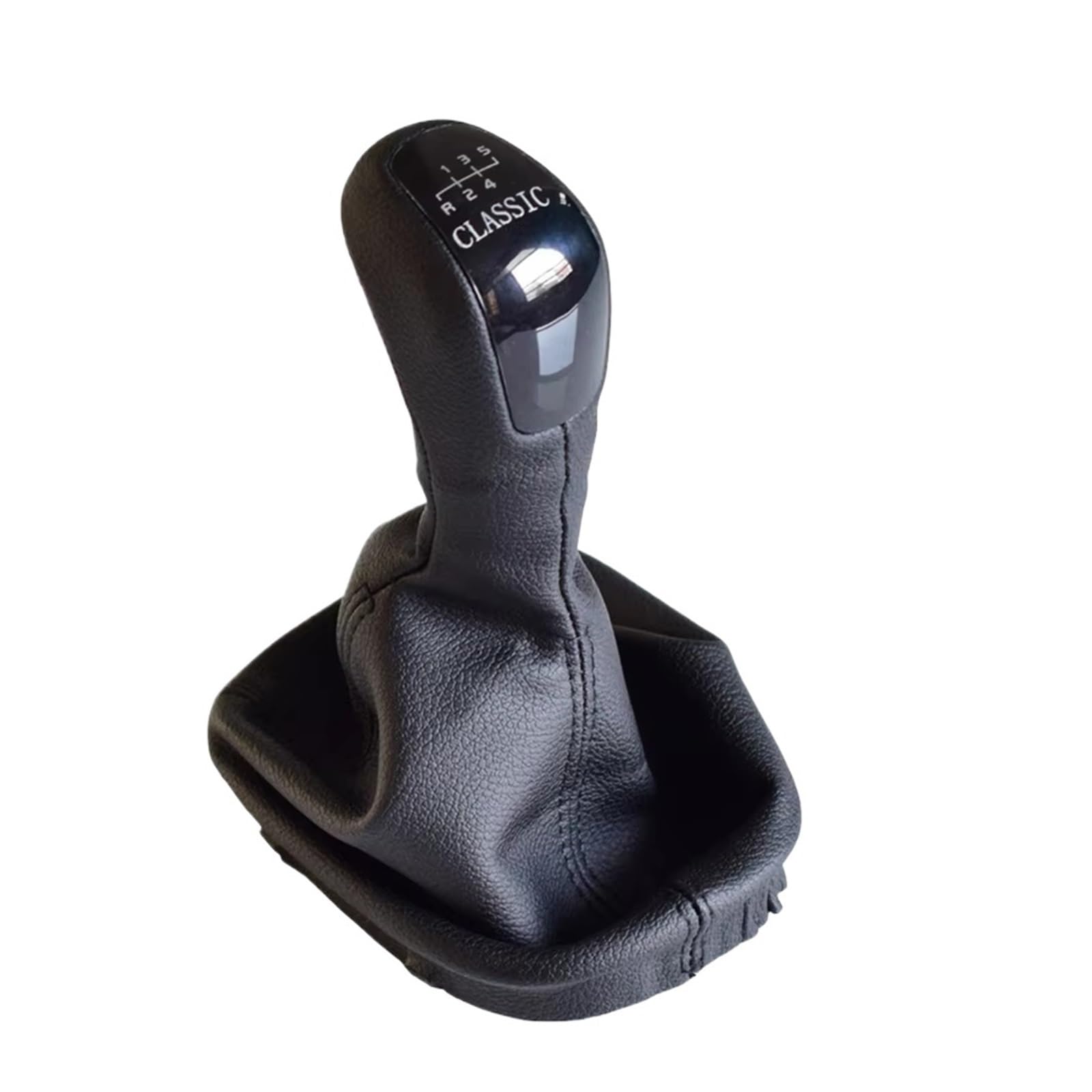 Srvsqtptvk 5 Speed Car Shift Knob For Benz For C Class W203 S203 2000-2007 Black Gearshift Lever Stick Manual Gear Shift Knob Pu Gaiter Boot 5/6 Speed 10Mm(5 Speed)