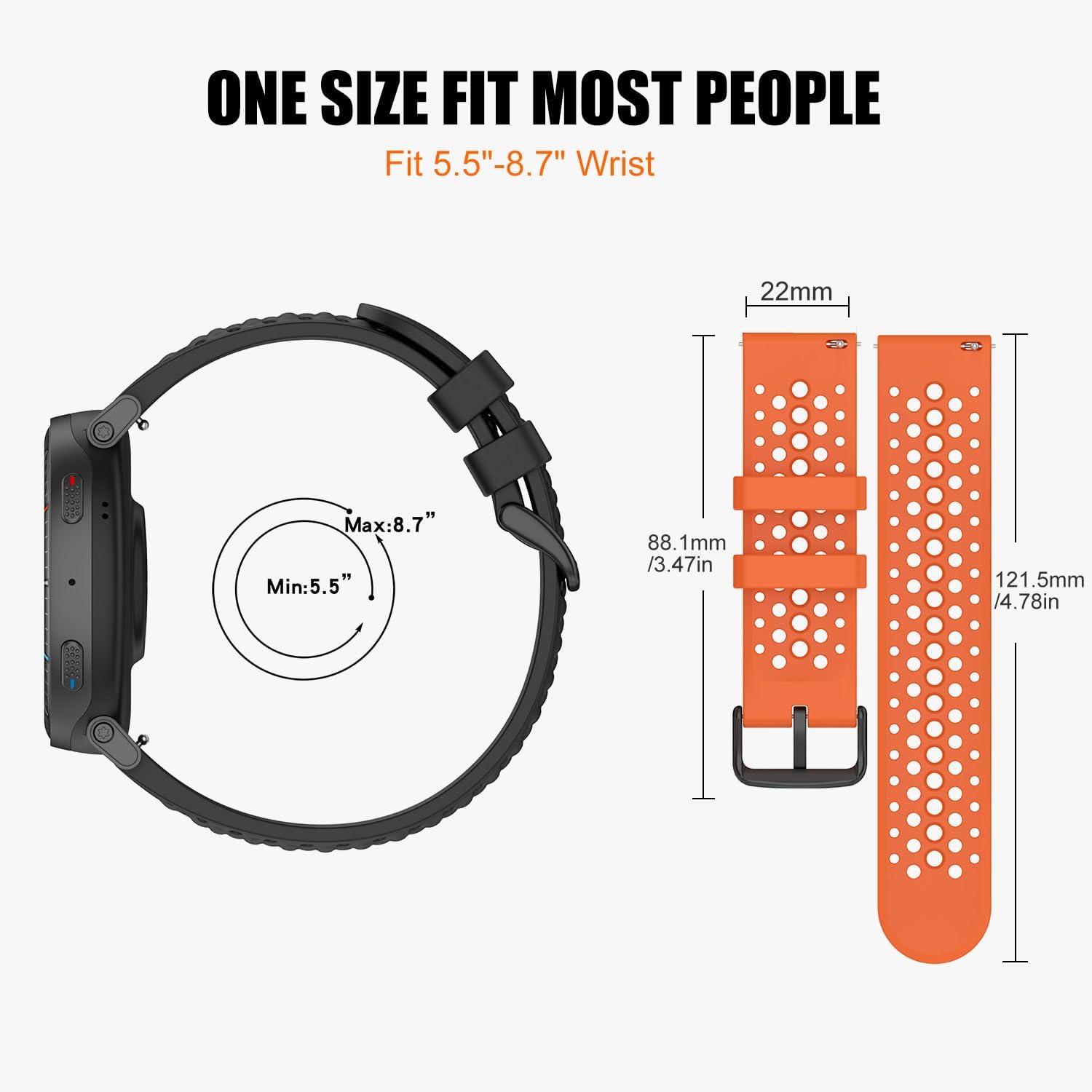 for Amazfit Active Max Watch Band, 22mm Mesh Bands for Amazfit Bip 5/Balance 2/Cheetah Pro/GTR 4 3 2 2e/GTR 47mm/T-REX 3 Pro 48mm image 5