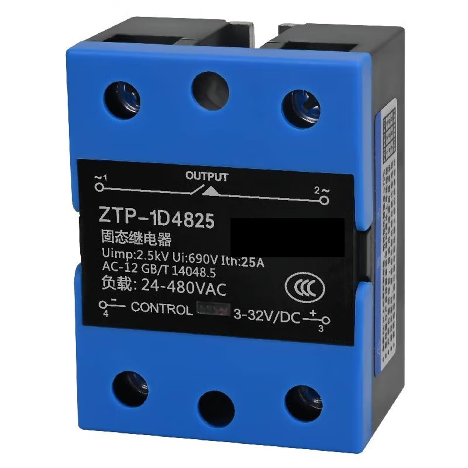 ZTP-1D4825 Relé de estado sólido monofásico-Control de CC Ac-25A | ZTP-1D4825
