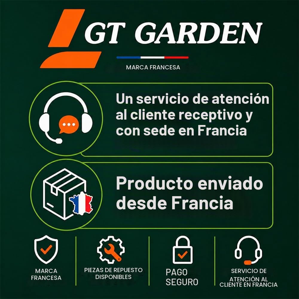 GT GARDEN Taladro de Tierra ahoyador de Gasolina 52 cm3, 3 CV con 3 Brocas (100, 200 y 300 mm)
